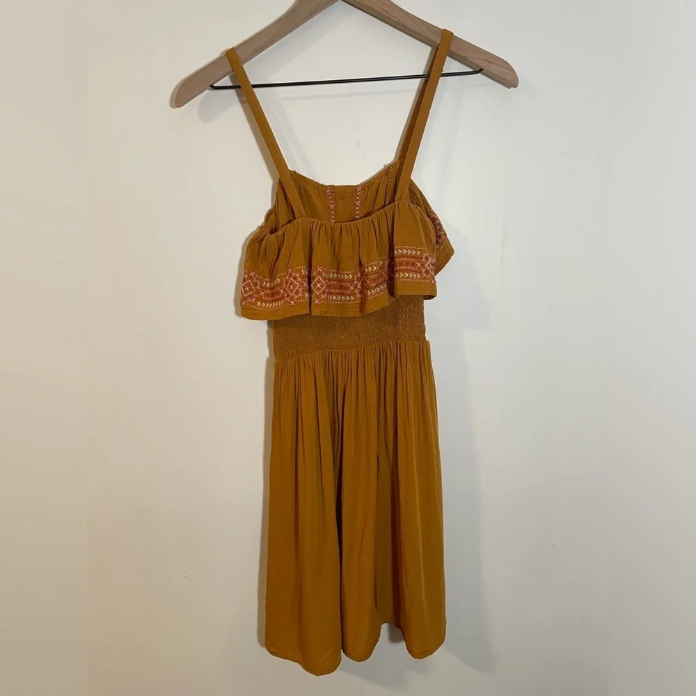 Aeropostale Brownish Orange Blouse Dress Tunic Size S Button Down & Embroidered - Picture 6 of 15
